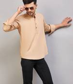 Chiku Brown Cotton Blend Kurta