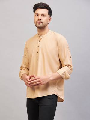 Chiku Brown Cotton Blend Kurta 2