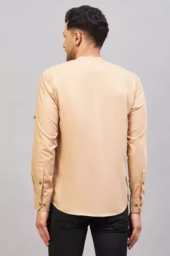 Chiku Brown Cotton Blend Kurta