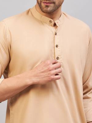 Chiku Brown Cotton Blend Kurta 4
