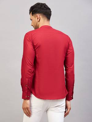 Maroon Cotton Blend Kurta 3