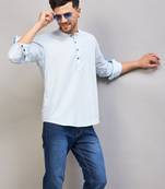 Men'S Aqua Cotton Blend Kurta