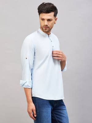 Aqua Cotton Blend Kurta 2