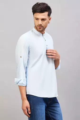 Aqua Cotton Blend Kurta