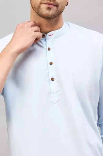 Aqua Cotton Blend Kurta