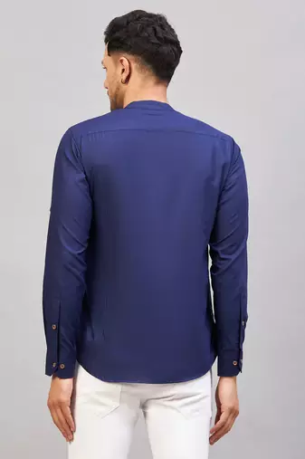 Blue Cotton Blend Kurta
