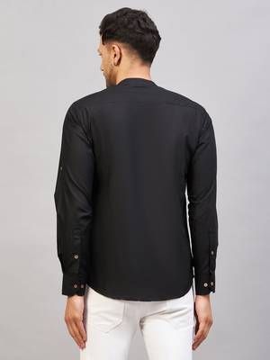 Black Cotton Blend Kurta 3