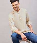 Green Cotton Blend Kurta