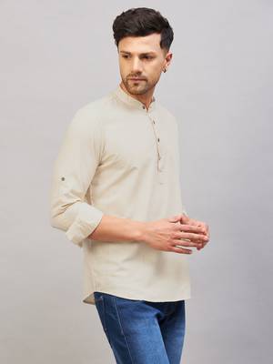 Green Cotton Blend Kurta 2
