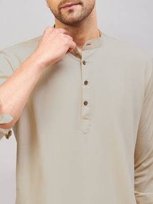 Green Cotton Blend Kurta 4