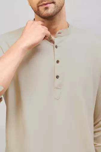 Green Cotton Blend Kurta