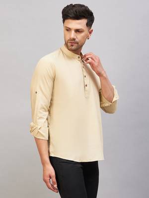 Cream Cotton Blend Kurta 2