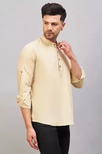 Cream Cotton Blend Kurta