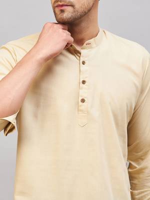 Cream Cotton Blend Kurta 4
