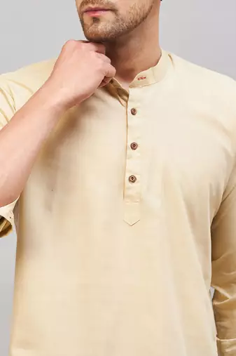 Cream Cotton Blend Kurta