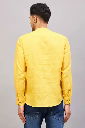 Yellow Cotton Blend Kurta
