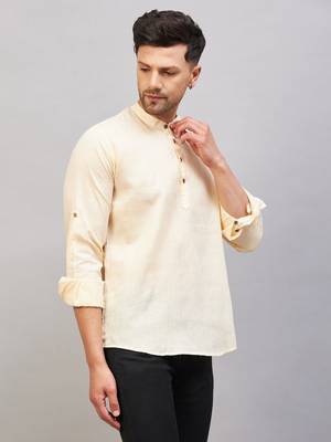 Cream Cotton Blend Kurta 2