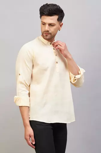 Cream Cotton Blend Kurta
