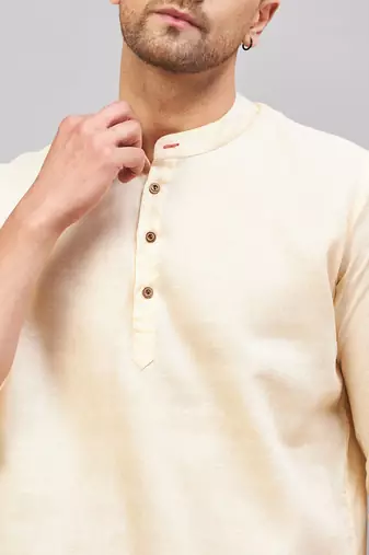 Cream Cotton Blend Kurta