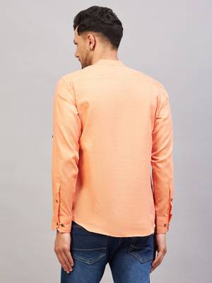 Orange Cotton Blend Kurta 3