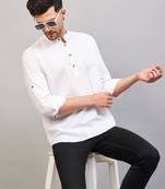 Men'S Cream Cotton Blend Kurta
