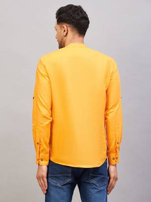 Orange Cotton Blend Kurta 3