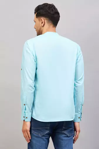 Aqua Cotton Blend Kurta