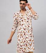 Men'S White Rayon Kurta