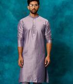 Men'S Purple Viscose Kurta