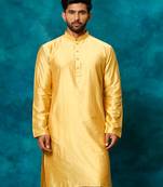 Men'S Mustard Viscose Kurta