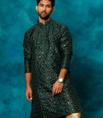 Green Silk Blend Kurta