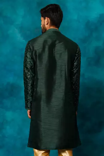 Green Silk Blend Kurta