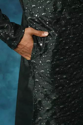 Green Silk Blend Kurta