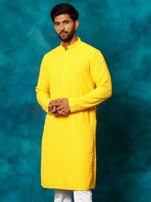 Yellow Rayon Cotton Kurta 2