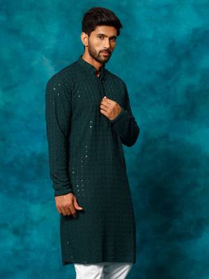 Green Rayon Cotton Kurta 2