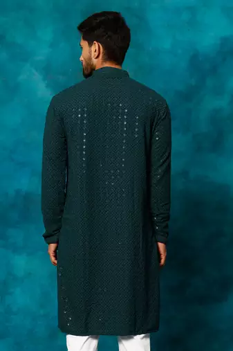 Green Rayon Cotton Kurta