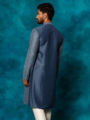 Blue Rayon Cotton Kurta 3