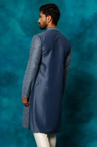 Blue Rayon Cotton Kurta