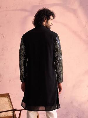 Black Georgette Kurta 3