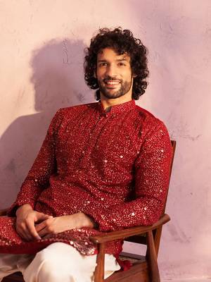 Maroon Georgette Kurta 4