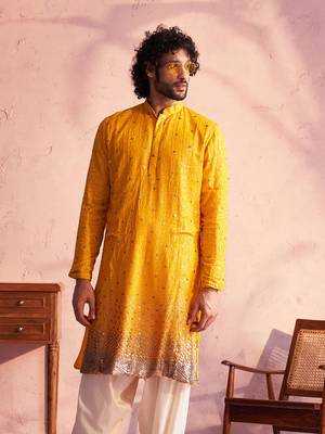 Yellow Georgette Kurta 1