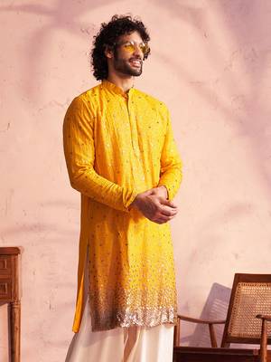 Yellow Georgette Kurta 2