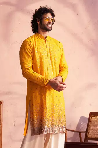 Yellow Georgette Kurta