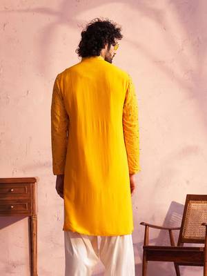 Yellow Georgette Kurta 3