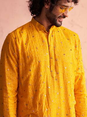 Yellow Georgette Kurta 4