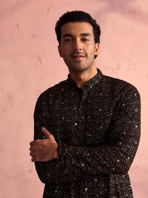 Black Georgette Kurta 4