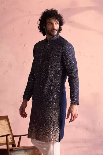 Navy Blue Georgette Kurta