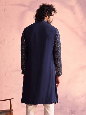 Navy Blue Georgette Kurta 3