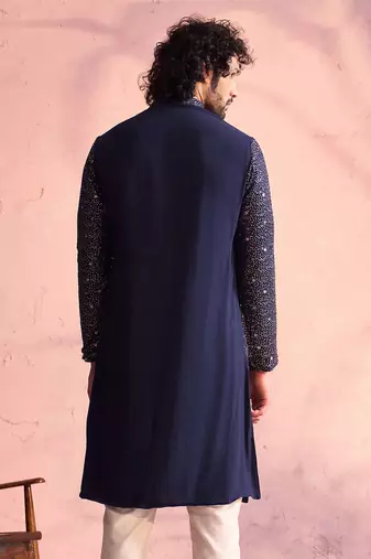 Navy Blue Georgette Kurta