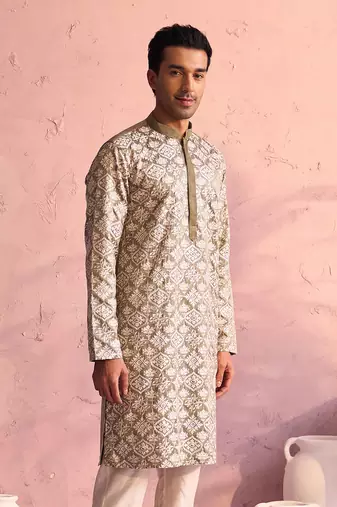 Green Silk Blend Kurta
